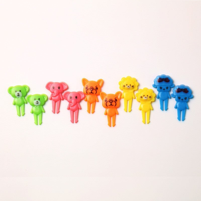 cartoon fruit fork set - cute animal creative fruit picks, bento fruit forks, dessert forks - wholesale
