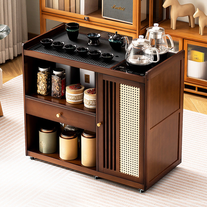 Mobile small tea table tea cabinet for home balcony tea table tea table all-in-one coffee table table tea drinking complete set