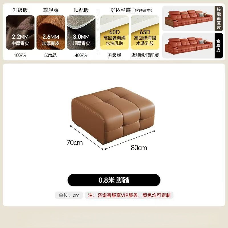 2025 new large apartment villa genuine leather sofa high back lawrence sofa italian light luxury genuine leather sofa