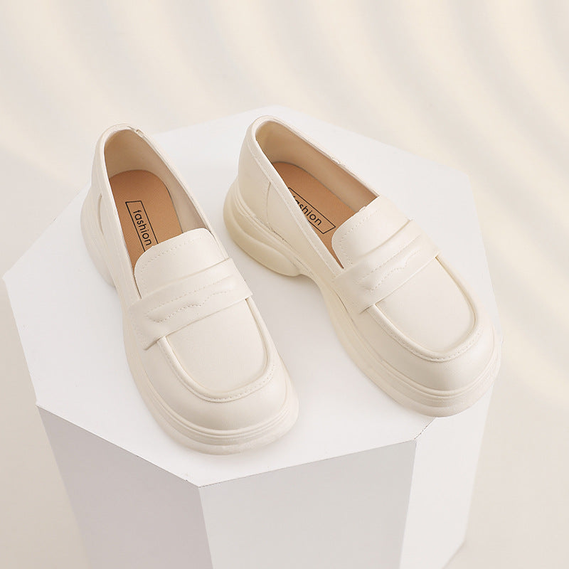 Thick sole preppy british style loafers women's 2025 new spring and autumn slip-on mary jane loafers flats
