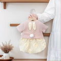 Spring & fall clothing heart bag butt two-piece setgirl baby cute triangle romper khaki baby 100-day vest skirt