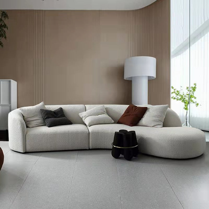 Italian scandinavian living room casualall-in-one japanese cashmere fabric curved special-shaped sofa foshan furniture wholesale