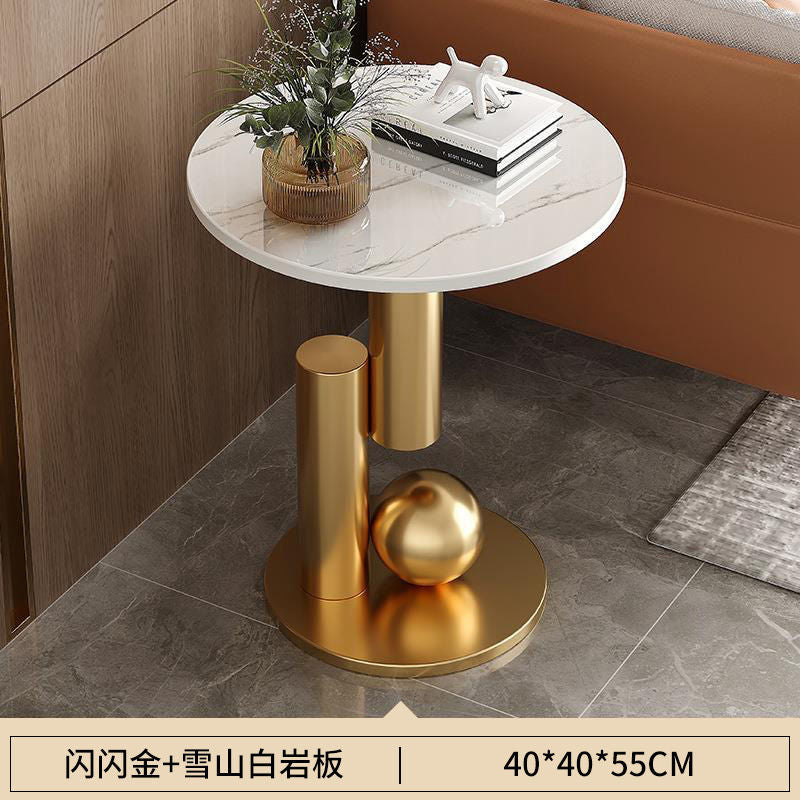 Creative accessible luxury round slate coffee table table balcony office sofa living room small apartment small table side table bedside