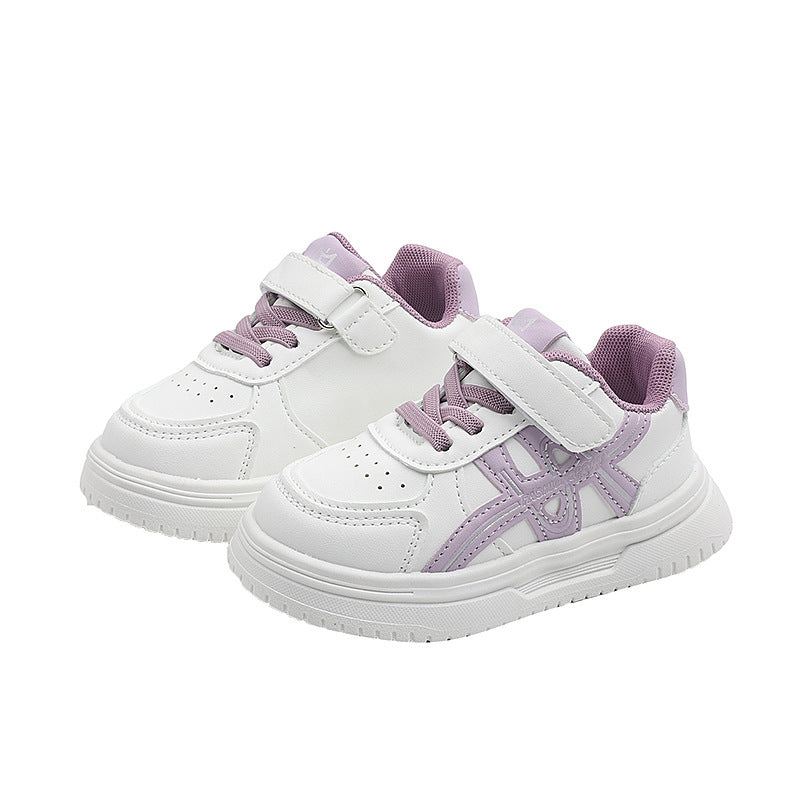 Vancahao girls' first walking shoes  new kids' athletic white sneakers boys' casual soft sole sneakers baby shoes