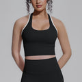 Naked-feel compression sports bra yoga top - quick-dry racerback workout tank with padded yoga bra