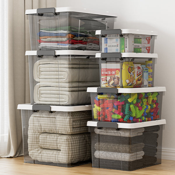 Plastic storage box, quilt storage box, toy sorting box, portable transparent books, clothes sorting storage box
