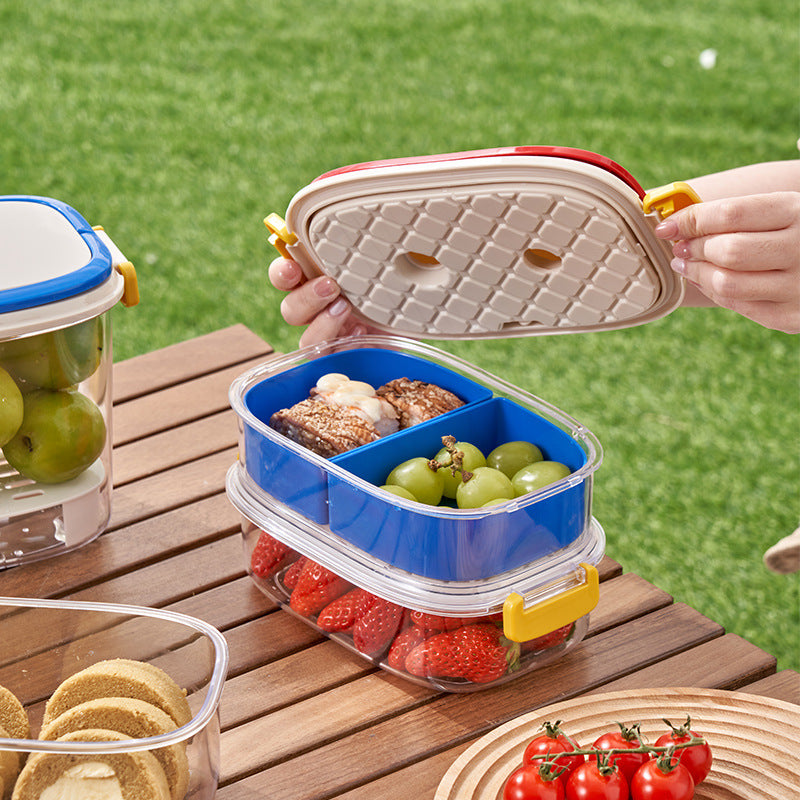 Portable fruit chilled crisper with filtered water outdoor camping picnic food sealed bento lunch box small refrigerator