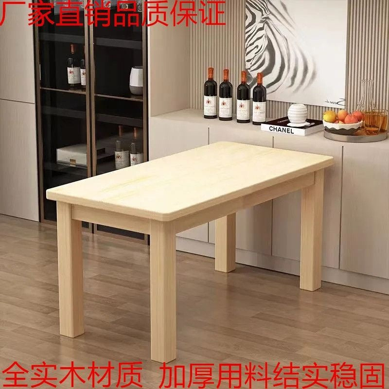 Solid wood dining table for home, small apartment, minimalist modern rectangular table, dining table for commercial restaurants and cafes