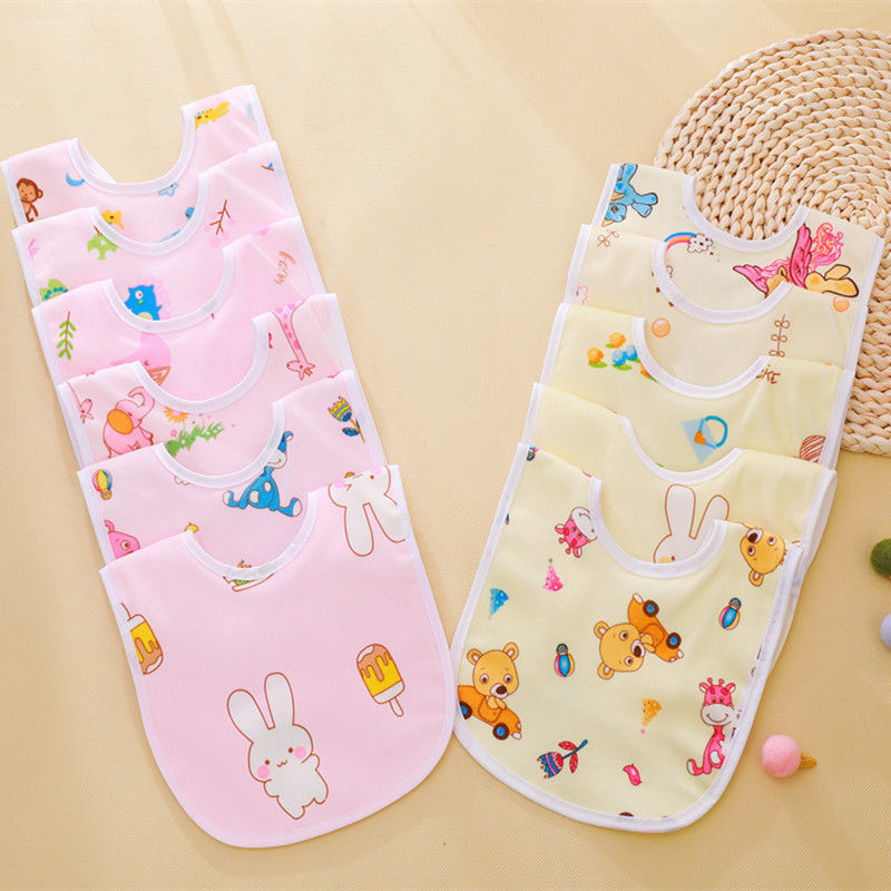 Baby products 0-3 years old crystal velvet u-shaped waterproof snap button saliva towel baby eating bib bib toddler rice bag