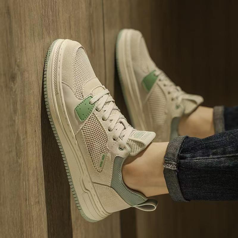 Men's 2025 new winter breathable lightweight mesh casual sneakers - student sports soft sole versatile white mesh shoes