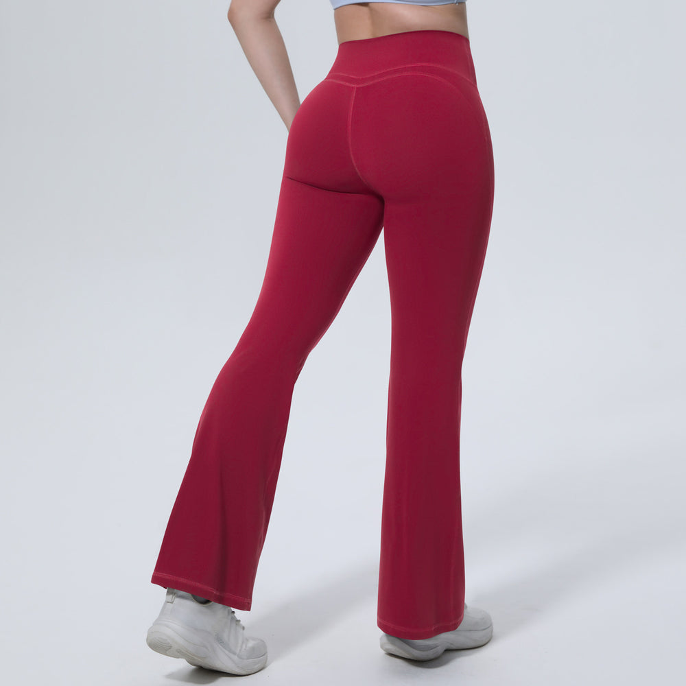 New women's high-waisted, butt-lifting, slightly flared yoga pants - barely-there feel, breathable, no camel toe, running & fitness wide-leg activewear