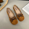 plus size summer new french style round toe bow mary jane shoes women's slip-on flat loafers