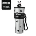 Iced americano straw insulated tumbler - large capacity water bottle for women - stylish ice bucket cup - new cold-keeping cup with handle
