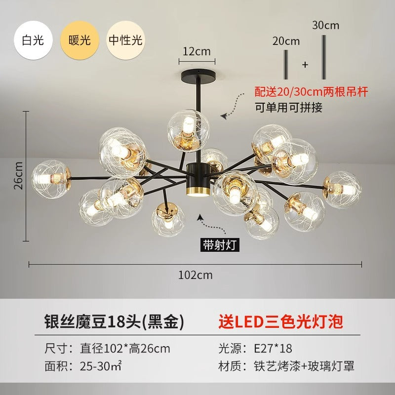 export european style living room chandelier post-modern casual three-head dining room master bedroom for home high-end scandinavian lamps