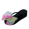 plus size wedge slippers for women 2025new arrivalexport herringbone sandals and slippers rhinestone bows seaside beach slippers