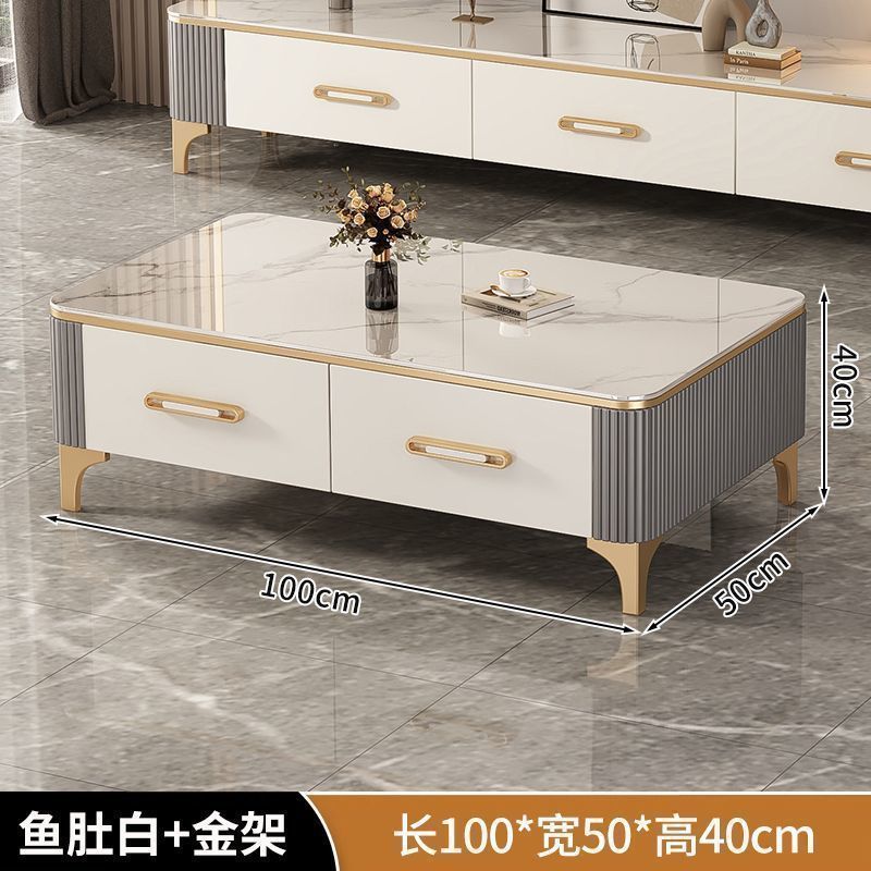 Solid wood coffee table living room home light luxury modern minimalist new style tea table small apartment coffee table tv cabinet combination