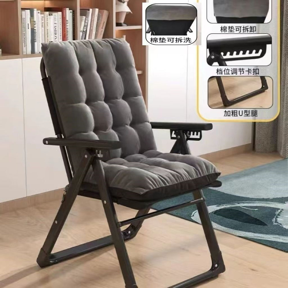 Foldable recliner office plaid foldable casual chair lazy sofa chair casual reclining chair