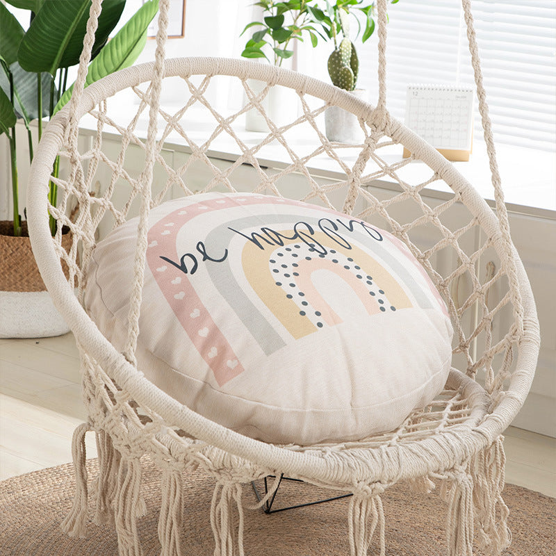 Japanese style hanging chair back cushion all-in-one thickened linen round lazy cushion bay window cushion floor tatami mat