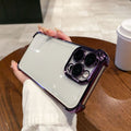 Suitable for apple 16 mobile phone case, all-inclusive lens film, iphone17 four-corner anti-fall electroplated airbag soft shell protective cover