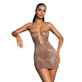 C7167 cross-border   fashion women's sexy slim-fit mini dress with rhinestone embellishments and spaghetti straps