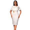 Amazon elegant round neck 3d ruffle hem dress - slim fit, figure-flattering, chic bodycon party dress