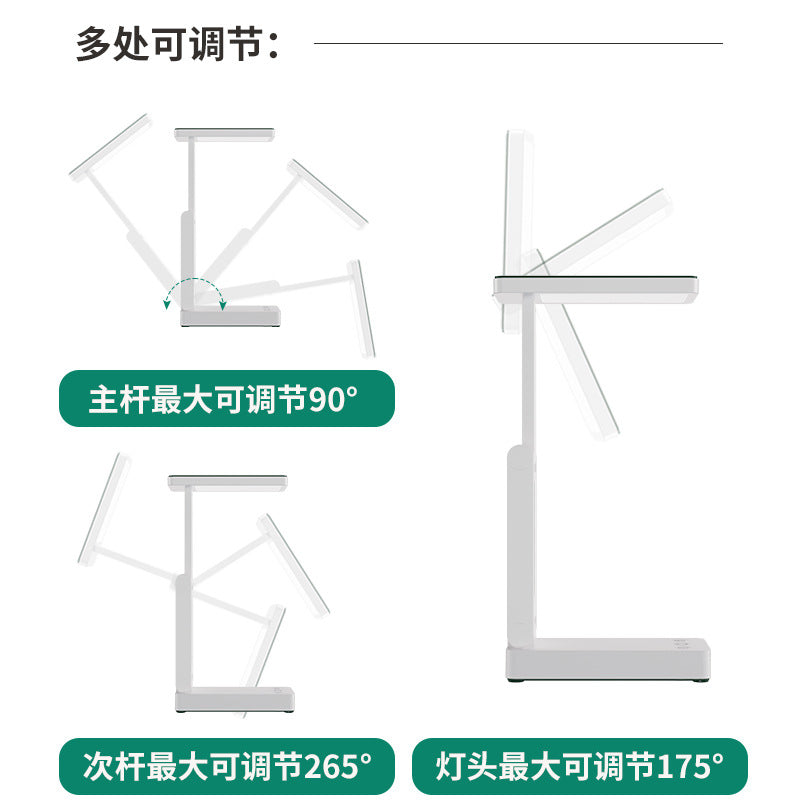 Foldable digital display desk lamp - eye protection, study-focused, ideal for college dorms, foldable, rechargeable, extra-long battery life, bedroom bedside lamp