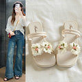 Summernew arrival two-wear sandals and slippers for women sweetflowersoutwear fairy style beautiful matching skirt beach slippers for women