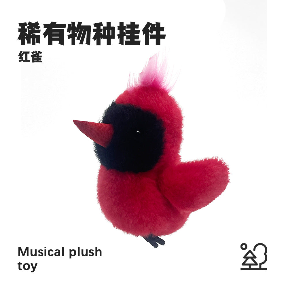 Bird series sparrow cockatiel nest singing recording waving wings bird stuffed doll pendant chick soft cute