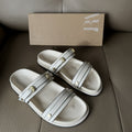 Spanish trendy brand summer new white buckle flat sandals outdoor thick sole flip flops beach sandals