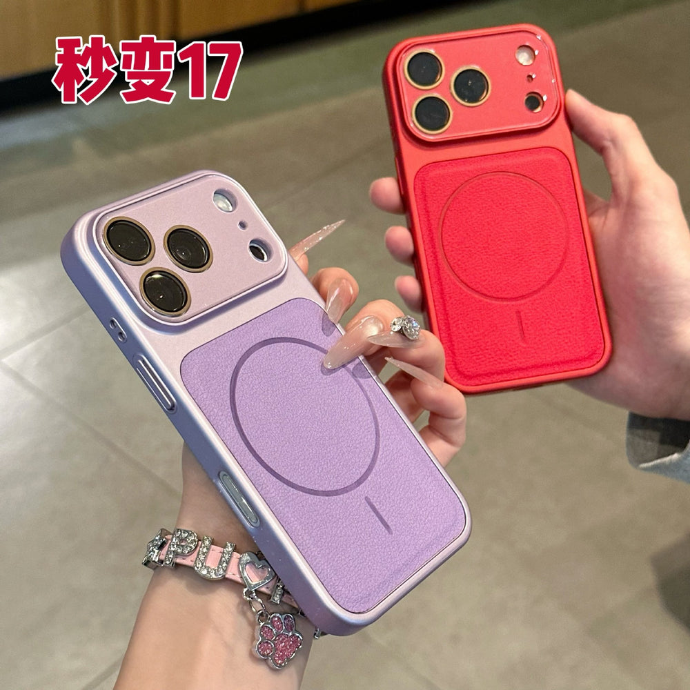 Dopamine lychee texture glass lens protector - instantly transform your phone into an apple 17 pro max magnetic case - compatible with iphone 16