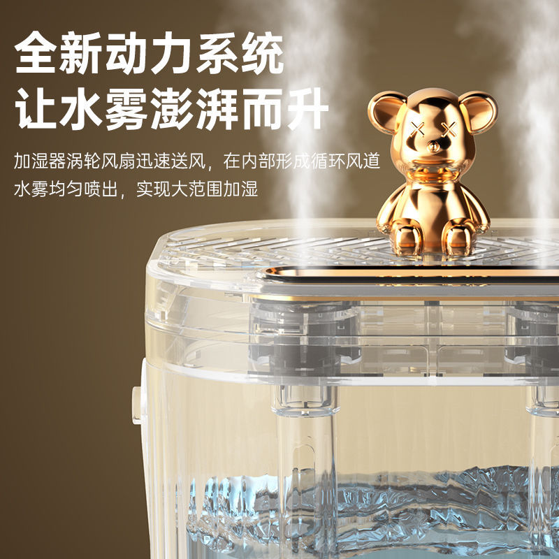 Humidifier for bedroom, small home, air-conditioned room, dormitory - quiet, clear, living room, office desktop - sterilization, air purification