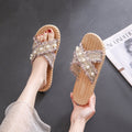 Xiaoxiangfeng slippers for women outwearsummerbest sellingfashion pearl flats one-piece slippers for outdoor beach non-slip sandals