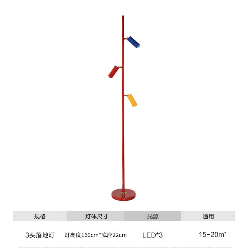 Led memphis floor lamp for living room - designer light luxury ambiance, dopamine sunset spotlight, live stream background lighting