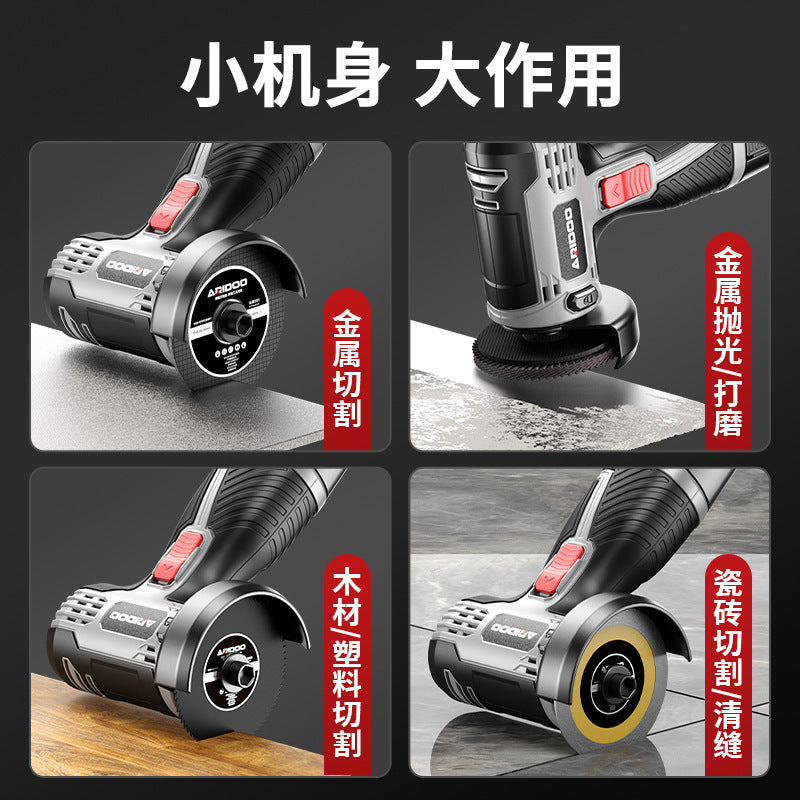 Brushless rechargeable mini angle grinder household lithium battery grinder grinder multi-function hand grinder cutting machine