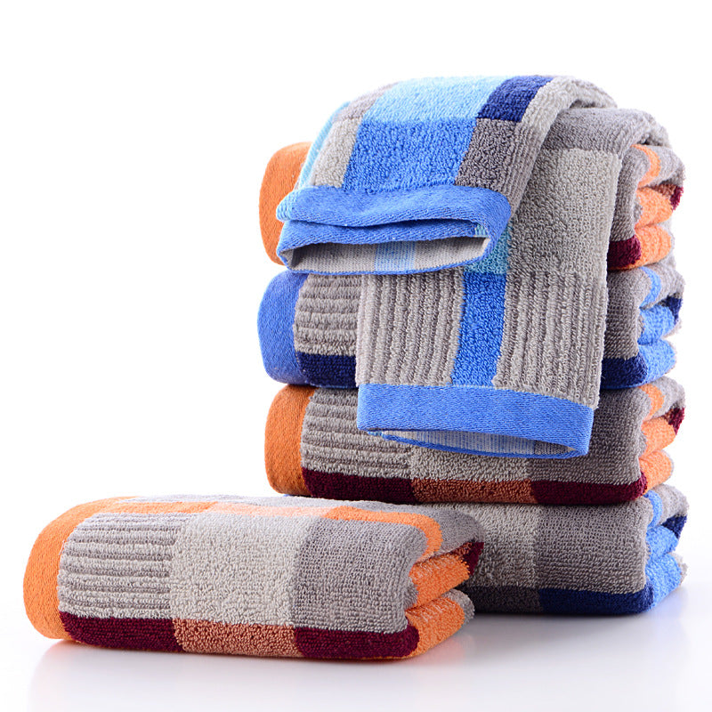 Yarn-dyed cotton square towel dark men's towel thickened plus soft water-absorbent labor protection towel one piece dropshipping