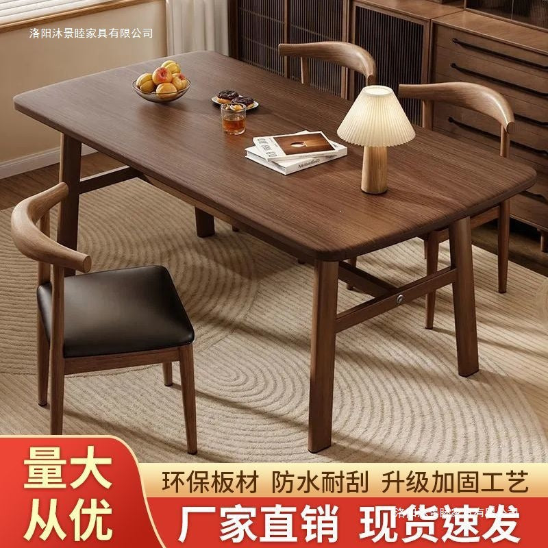 Dining table and chair combination small apartment for home rectangular table and chair commercial breakfast shop dining table and chair fast food restaurant iron horn chair