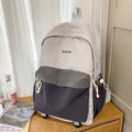 Printed color block backpack - women's college & high school style - harajuku fashion - 2025 new arrival - versatile travel backpack