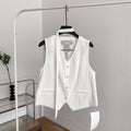 Frenchv neck single-breasted exquisite embroider suit vest women's work clothing style lacepatchwork style vest vest