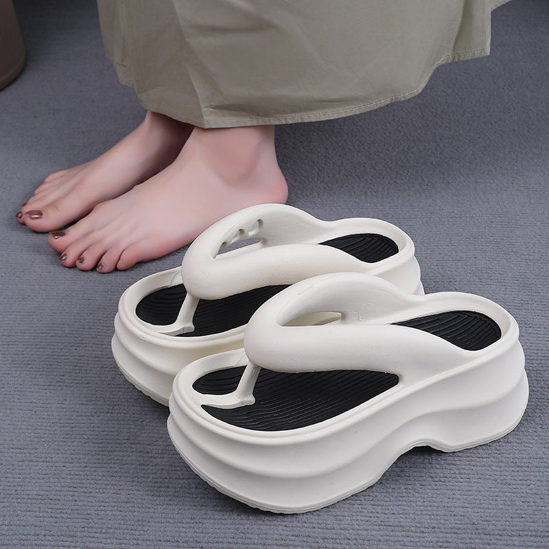 New eva platform flip-flops for women - summer outdoor wear, beach-friendly, fashionable, non-slip, soft sole sandals
