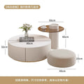 Coffee table round combination coffee table for home living room special-shaped removable cream light luxury slate coffee table french style