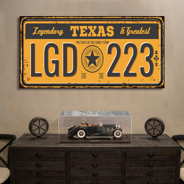 Retro license plate decorative painting Industrial style nostalgic restaurant bar Iron cover ugly wall painting Auto repair shop mural