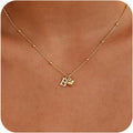 new fashion light luxury style 26 letter heart necklace, 14k gold plated minimalist versatile women's necklace