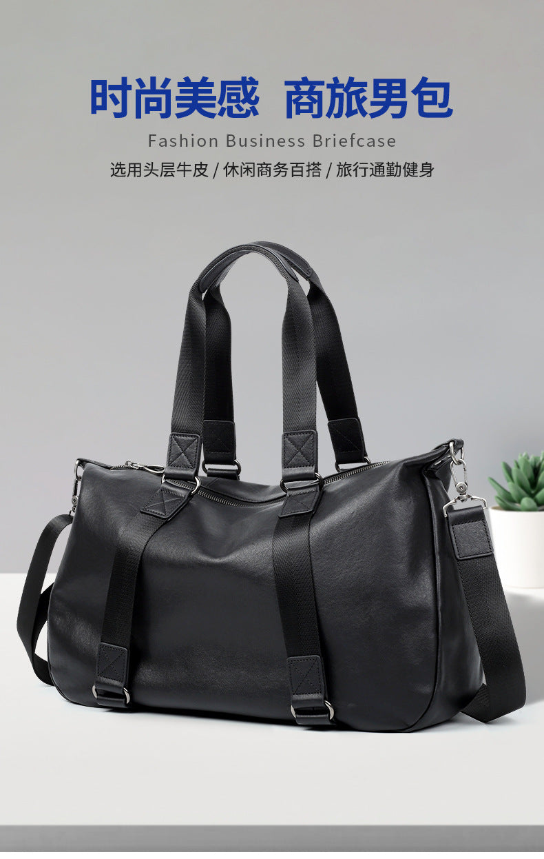 New fashion handbag travel light men's bag first layer cowhide high-end men's messenger bag large capacity travel bag