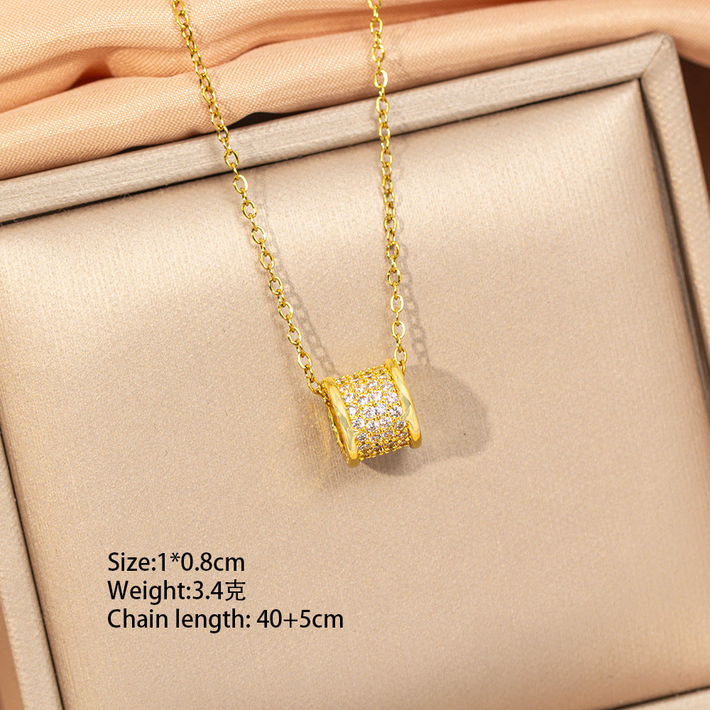 [titanium steel] cross-border popular versatile small waist necklace for women, accessible luxury fashion, high-end elegant sweater chain jewelry