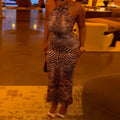 Fashion style cross-border party women's halter design sexy socialite hip skirt sleeveless silmbackless long dress