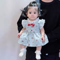 Summer lightweight sweet flutter sleeve romper dress baby princess dress newborn baby girl full month 100-day first birthday outfit