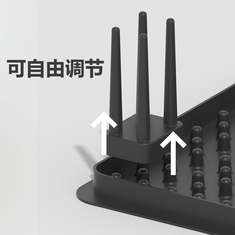 Silicone Dish Drain Rack Kitchen Shelf Countertop Multifunctional Removable Tableware Storage Rack