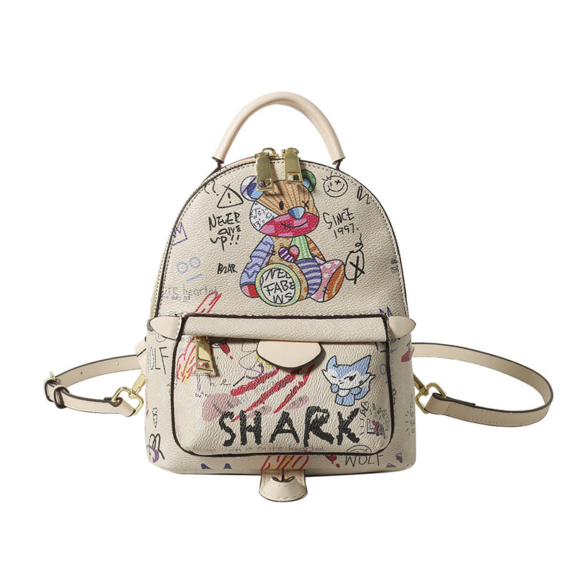 Bags: new 2025 collection - mori girl style cartoon bear quirky & unique casual travel backpack - pu leather
