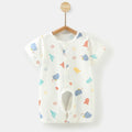 New summer baby rompers, onesies, and crawling suits - newborn pure cotton short-sleeve lightweight open crotch crawling suit for 0-1 year olds
