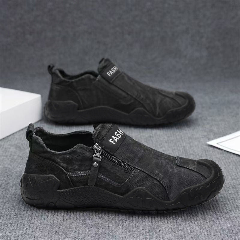 Canvas men's shoes spring breathable old beijing cloth shoes slip-on driving men sports casual trendy shoes student shoes
